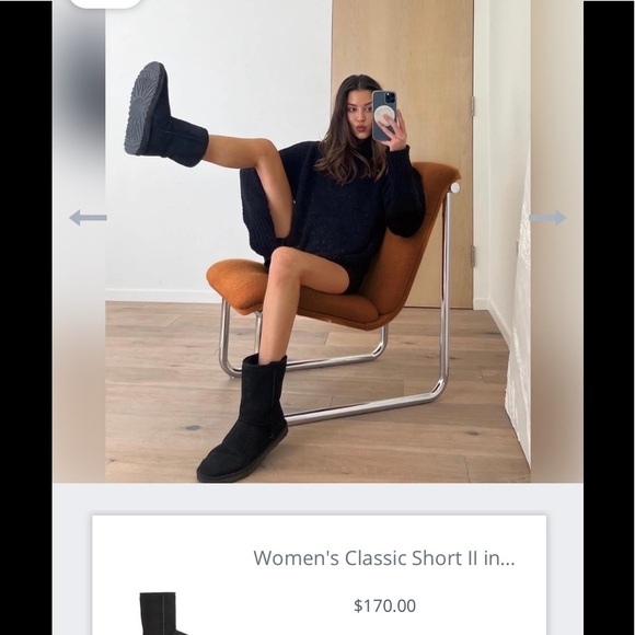 NWT Ugg Classic Short ll in Black Size 7 - Picture 4 of 16